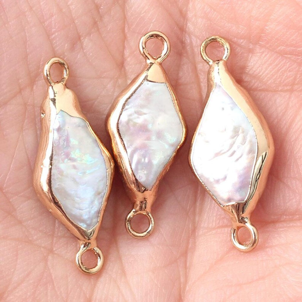 Trendy 2025 Kite Shape 8mm Crafted By Hand 925 Sterling Silver Pendant Jewelry White Pearl Gemstone Pendant Bezel Setting For Anniversary Gift's Women or Men Jewelry For Her