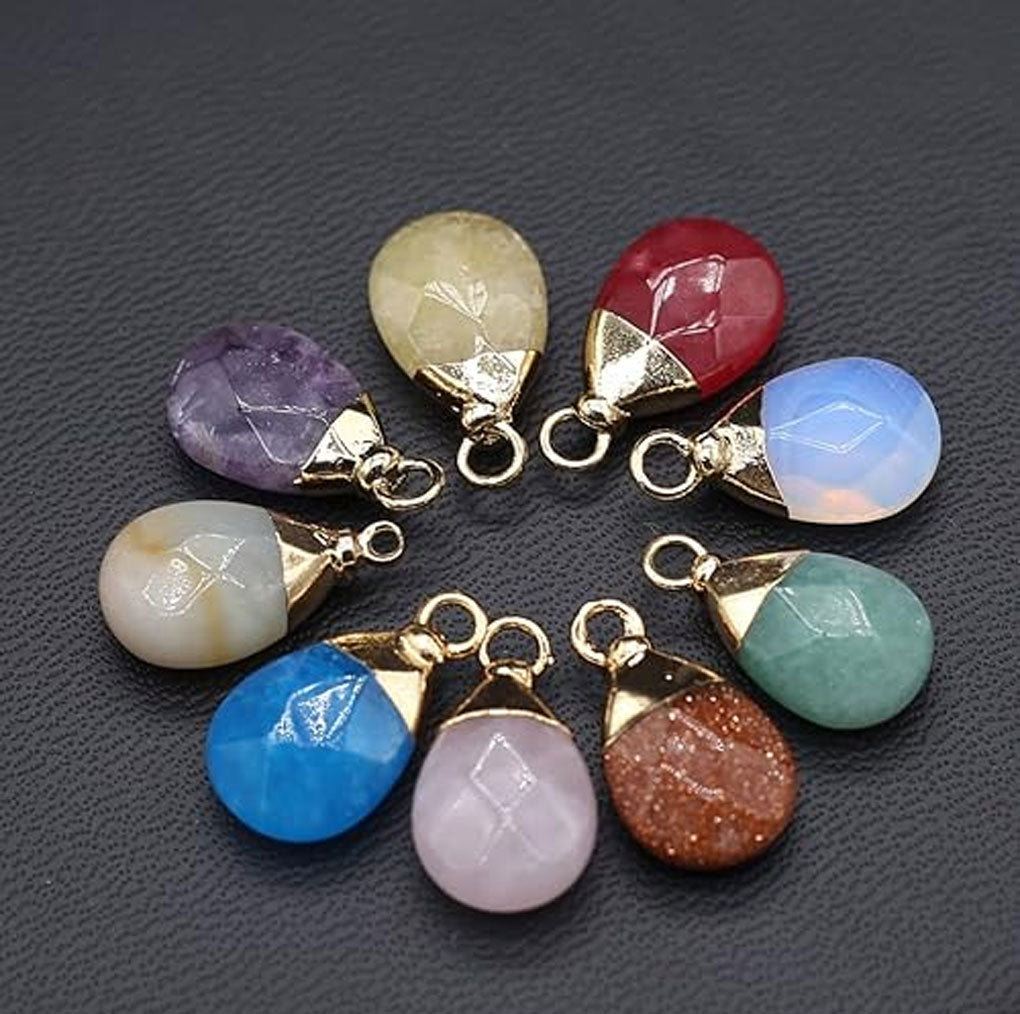 2025 8mm Tear/Drop Shape Crafted By Hand 925 Sterling Silver Pendant Multi Color Cut Gemstone Pendant Bezel Setting For Anniversary Gift's Women or Men Jewelry