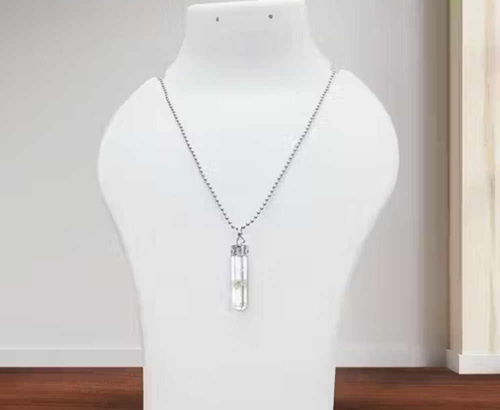 925 Sterling Silver Pendant With Chain Necklace Jewelry 20To25mm Approx Faceted Crystal Gemstone Bezel Setting For Anniversary Gift's Women or Men Jewelry For Her