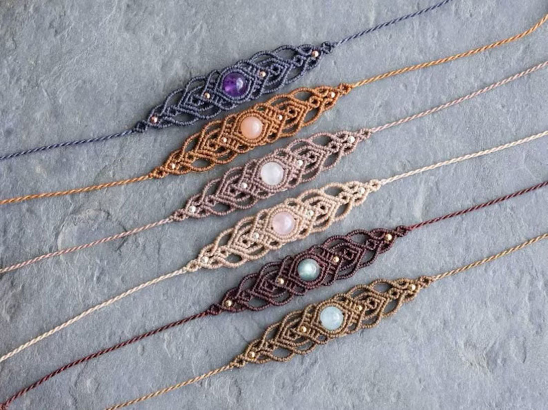 Handcrafted Macrame Gemstone Bracelets | Hari Om Creations