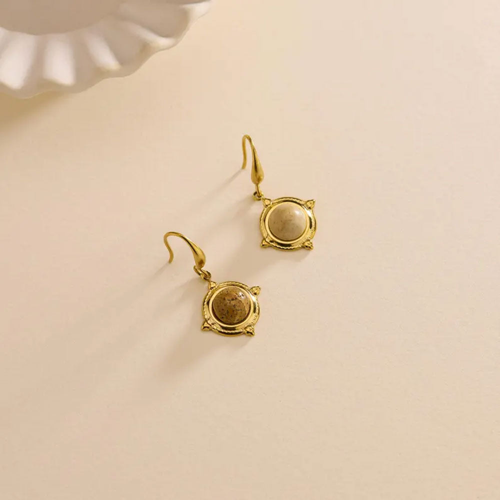 Vintage Style Gemstone Drop Earrings | Artisan Gold Jewelry