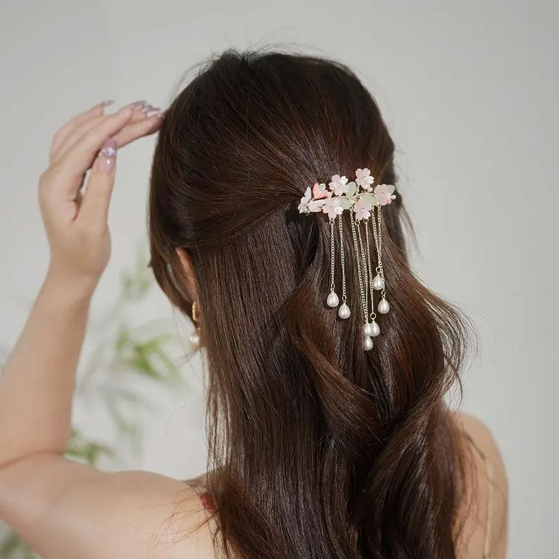 Pearl Drop Beads Hair Jewelry – Fashion Stone Accessory