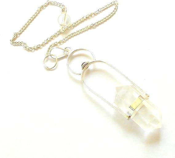 Trendy 925 Sterling Silver Gold Plated Pendant With Chain Necklace Jewelry 8To12mm Double Pointed Pencil Shape Natural Crystal Gemstone Bezel Setting For Anniversary Gift's Women or Men Jewelry For Her