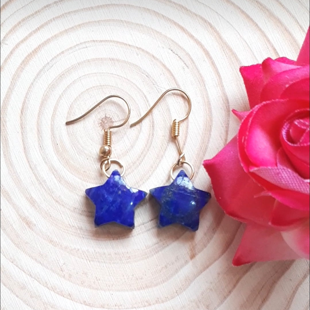 Lapis lazuli, 12mm, star, dangle