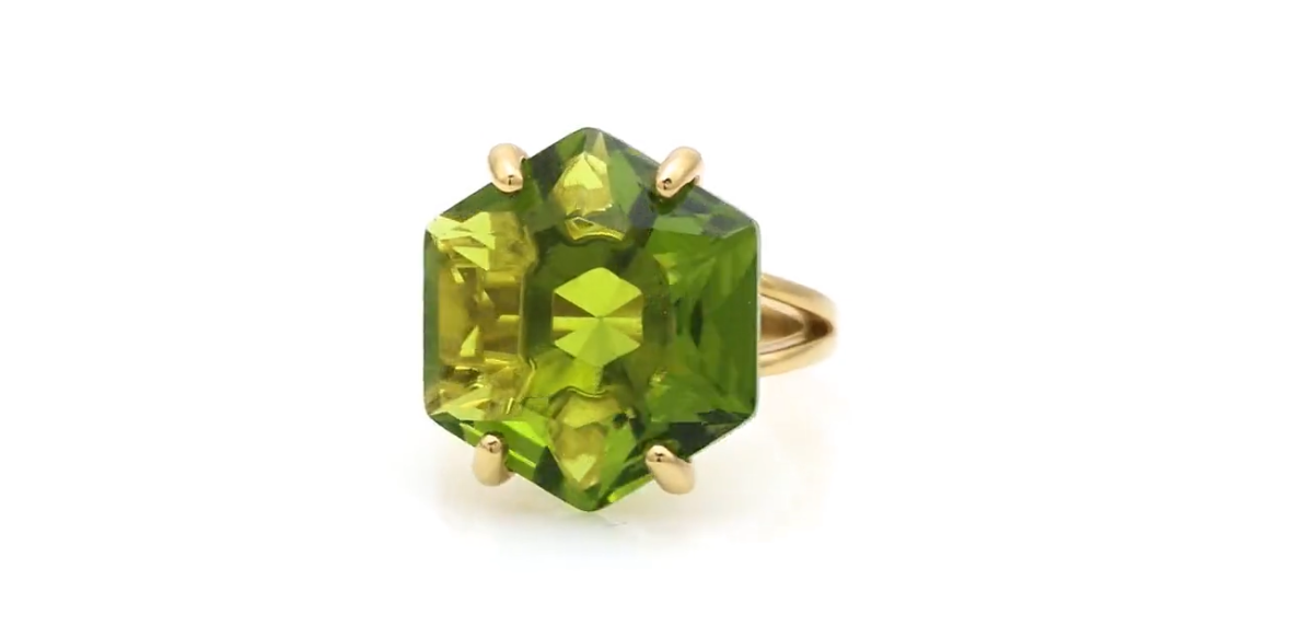 925 Sterling Silver Handmade Ring 6mm Peridot Quartz Gemstone Prong Set Jewelry