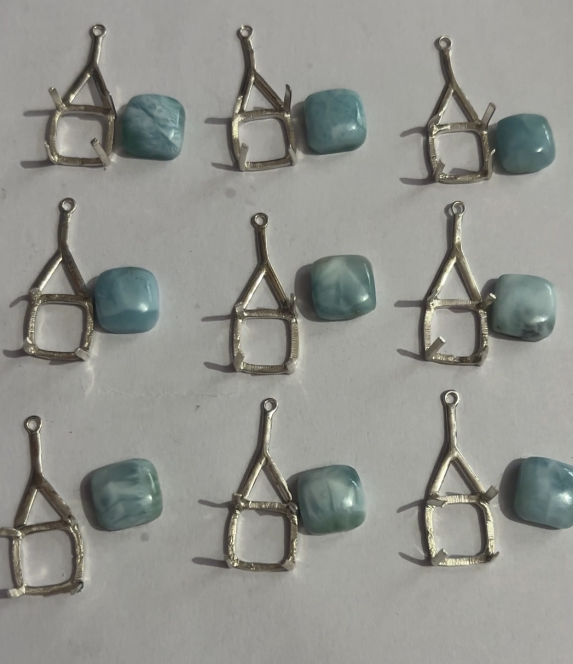 12mm square blank collet for jewlery making