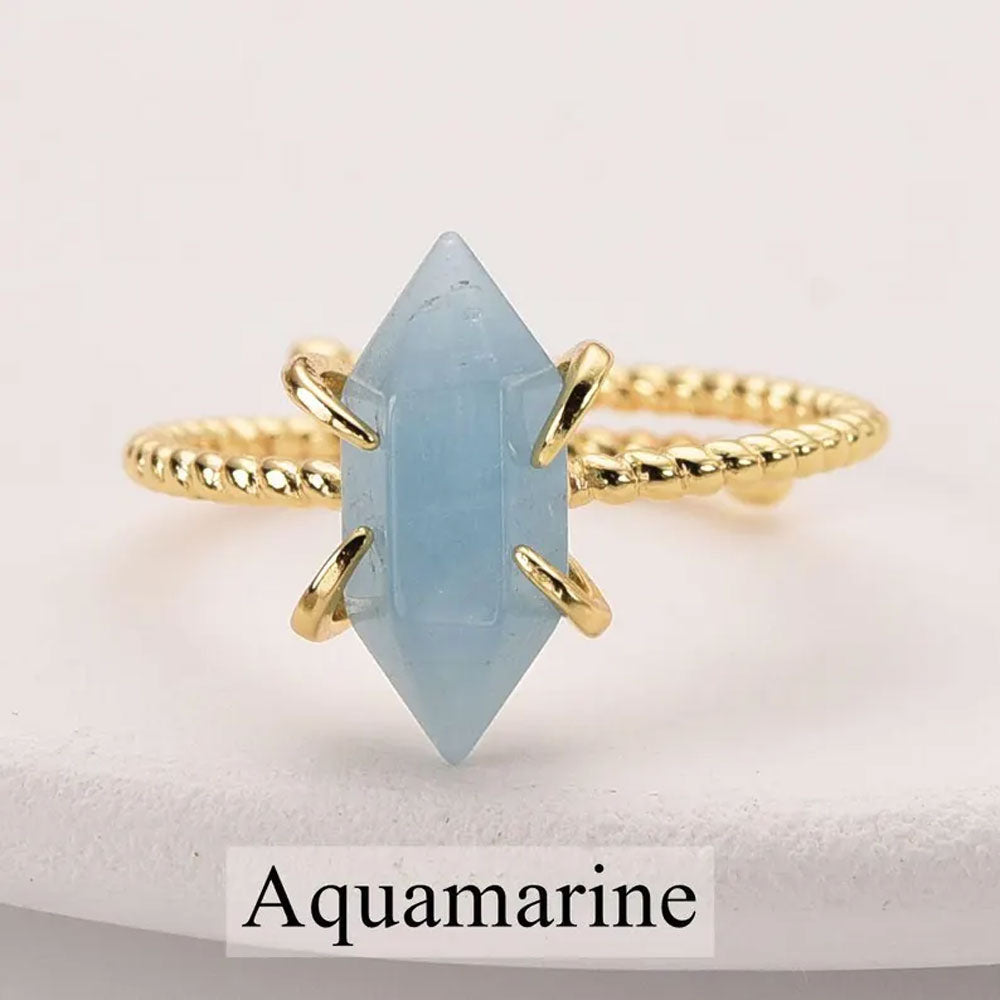 Multi Color Gemstone Double Pointed Ring 5X10MM | 925 Silver