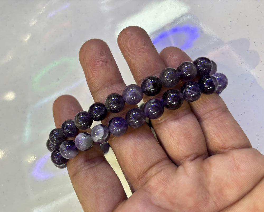 Handmade Adjustable Bracelet 8mm Amethyst Natural Beads Gems Drilled Set Fashion Bracelet For Women Gift's (Copy)