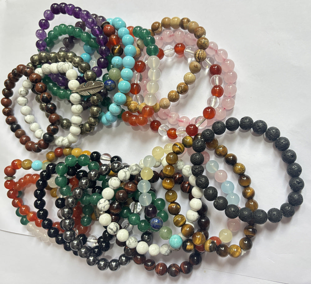 Trendy Handmade Adjustable Bracelet 8mm Green Onyx Natural Beads Gems Drilled Set Fashion Bracelet For Happy Birthday Gift's