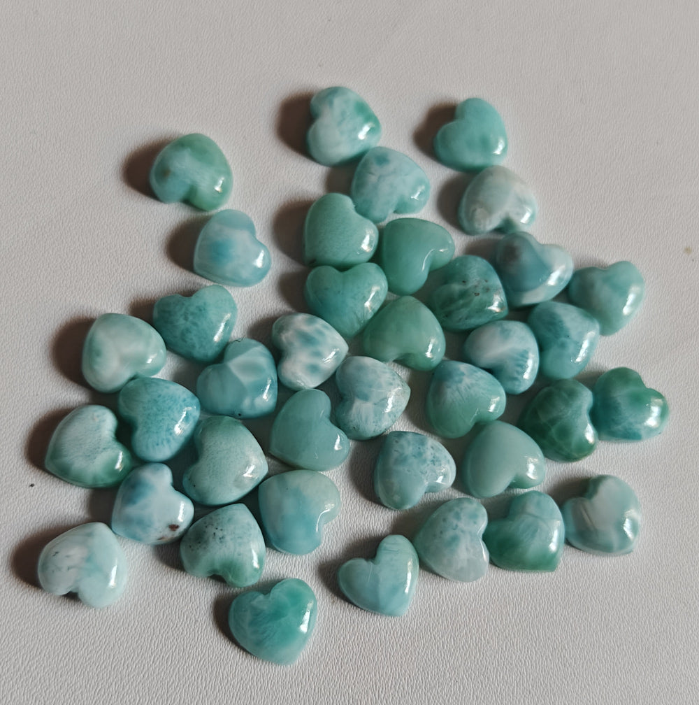 10MM Multiple Larimar Carving Loose Gemstone Heart Shape Handmade Natural Stone Used Making For Jewelry