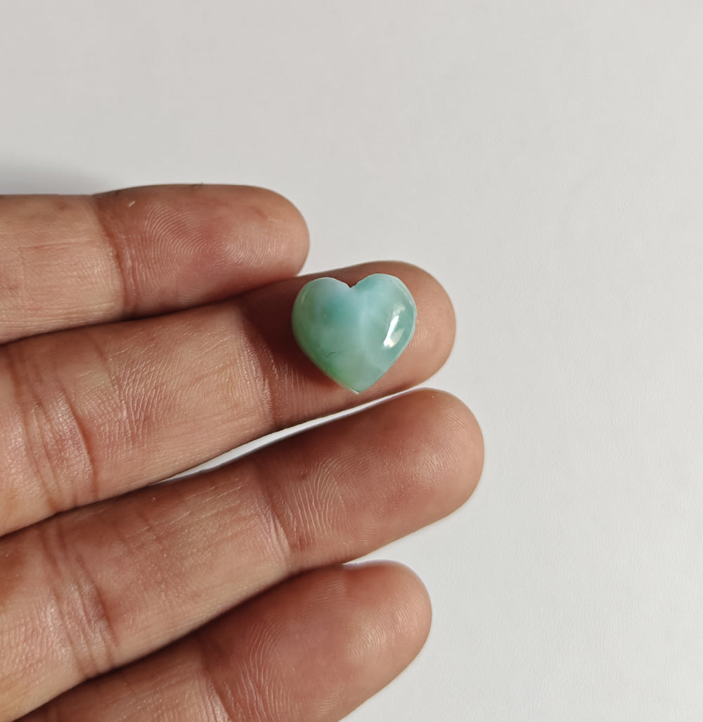 10MM Larimar Carving Loose Gemstone Heart Shape Handmade Natural Stone Used Making For Jewelry