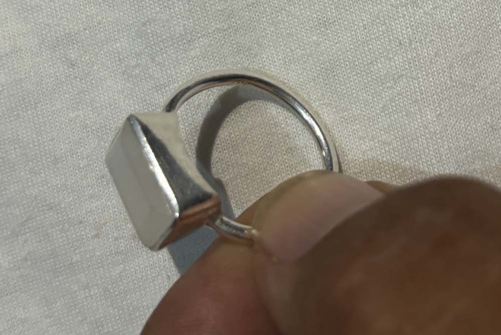 Crafted By Hand Sterling Silver Rectangle Shape Rainbow Moonstone 8X12MM Ring Bezel Setting Women Vintage Ring Gift For Her Jewelry