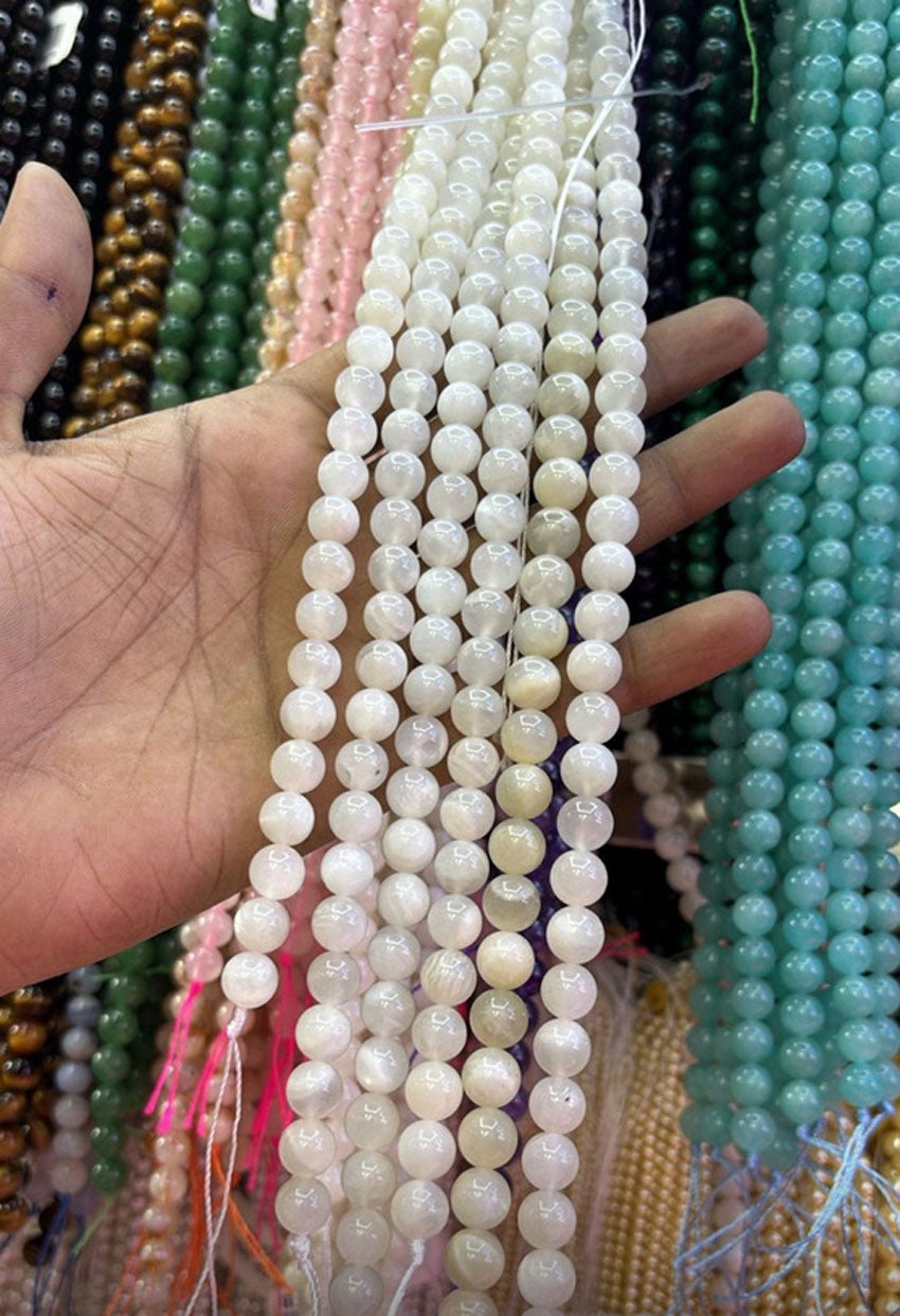 Awesome Handmade Metal Brass Strand Chain Stone Size 8MM Black Onyx Beads Natural Stone Chain Round Shape Gemstone Drilled Setting Used For Jewelry