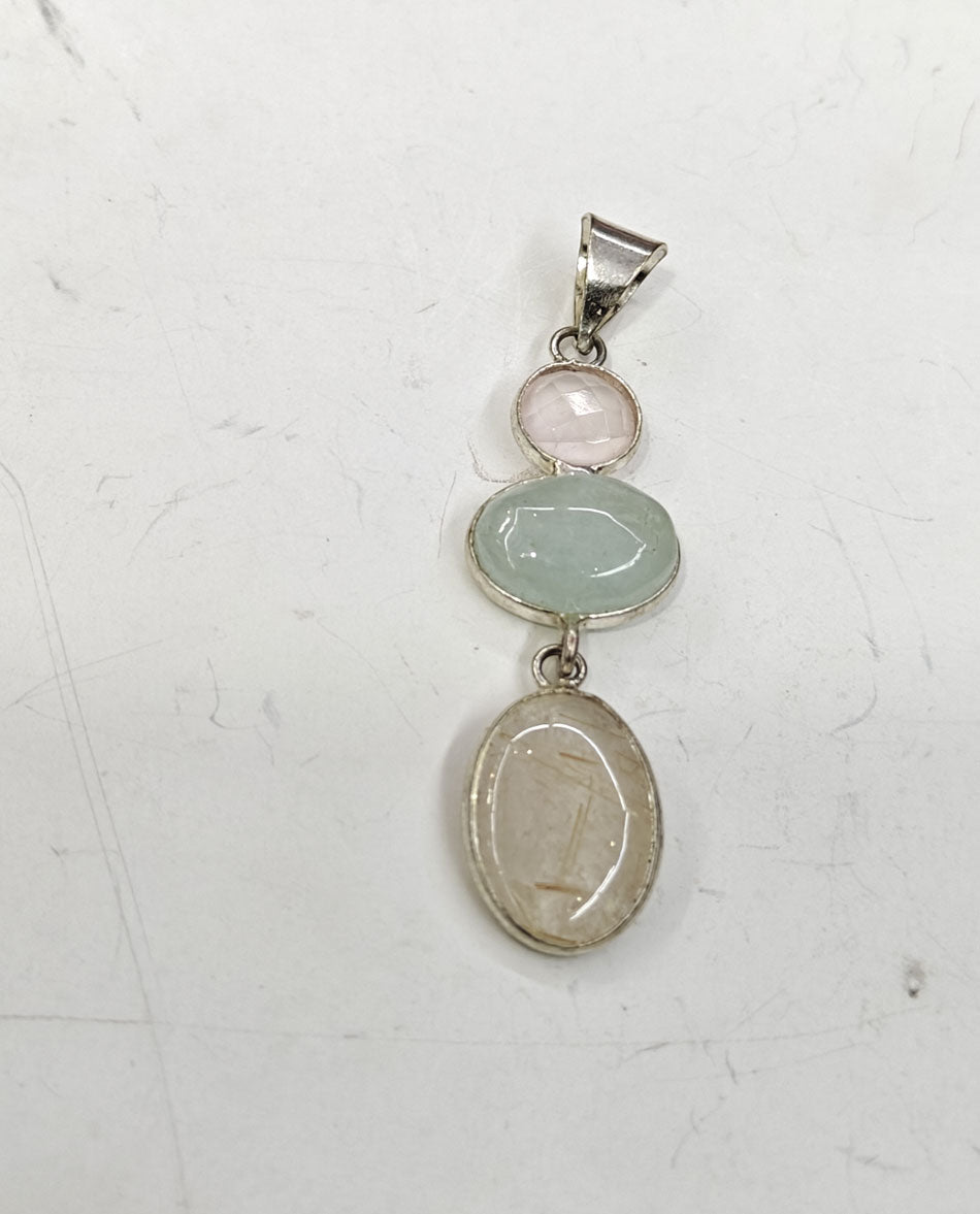 Handmade Stone Size 15mm 12mm 8mm Pear Shape Aventurine Aqua Chalcedony Natural Pendant Gemstone Pendant Bezel Setting 925 Sterling Silver Pendant Anniversary Gift for Wife For Her