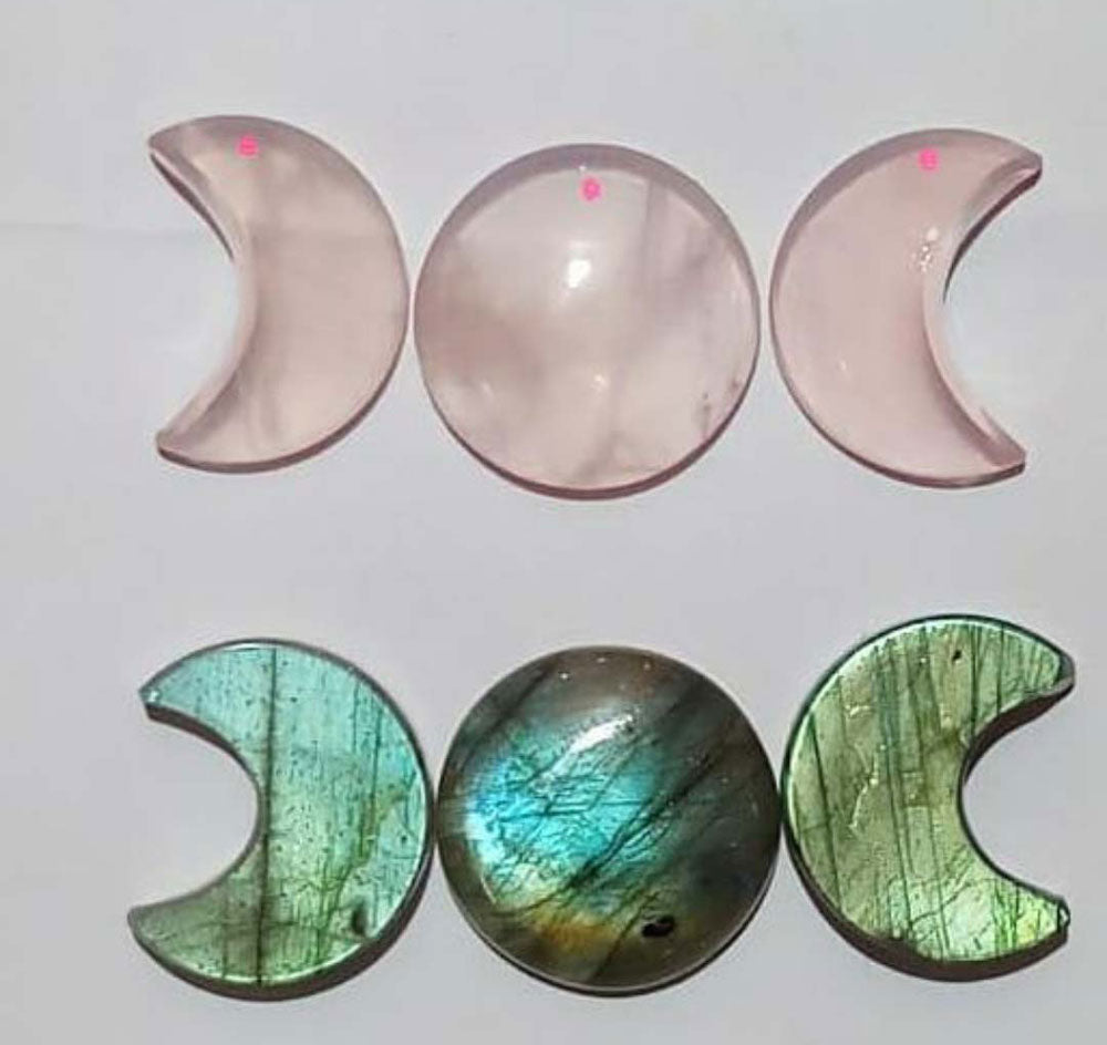 Handmade Carving Gemstone Rose Half Moon Shape 20To25MM Multi Color Natural Carving Stone For Used Making Jewelry