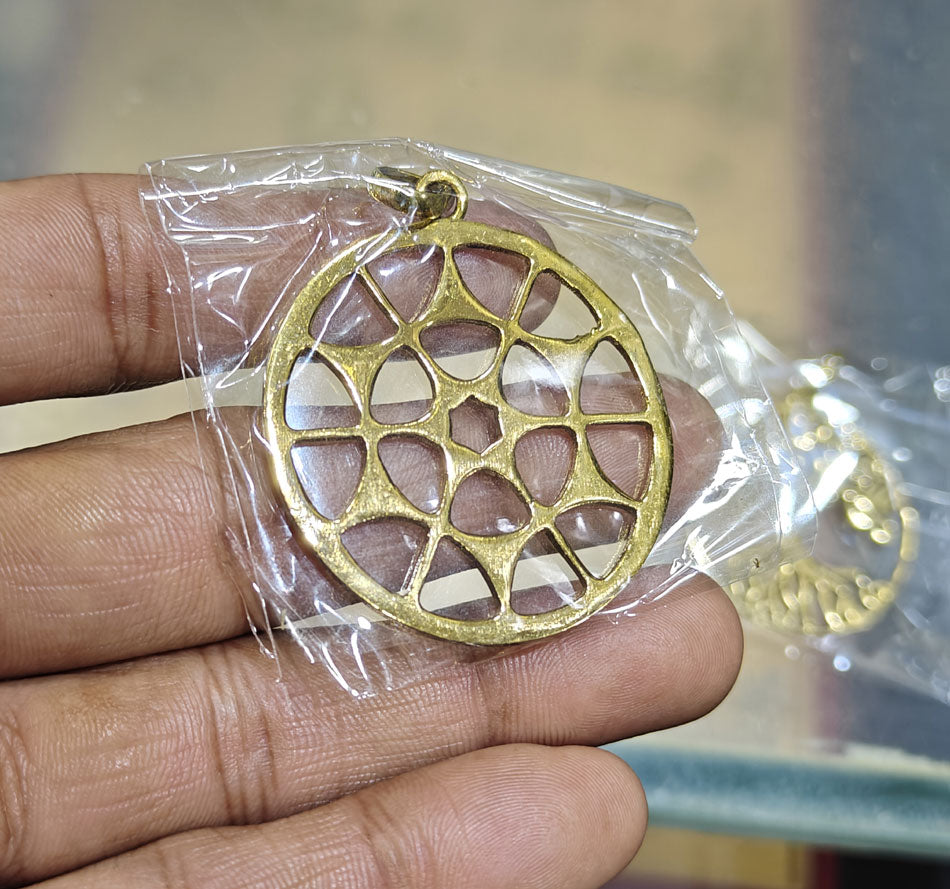 Handmade Brass Pendant 2 Inch | Golden Color