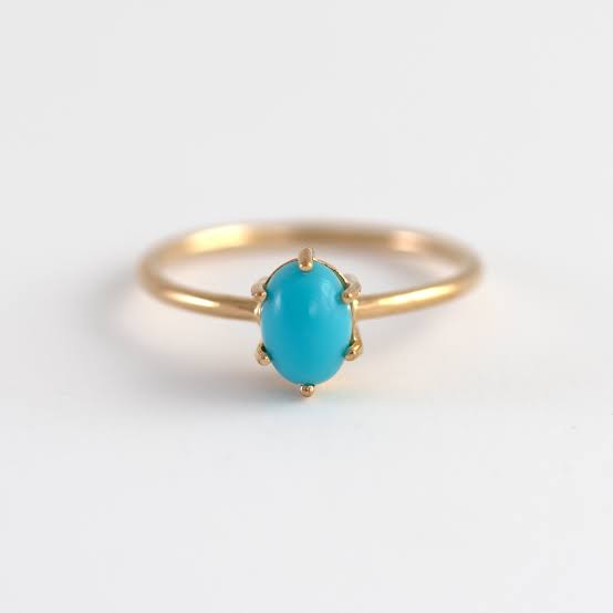 Natural Irani Turquoise Ring 6MM | 925 Silver Bezel Set