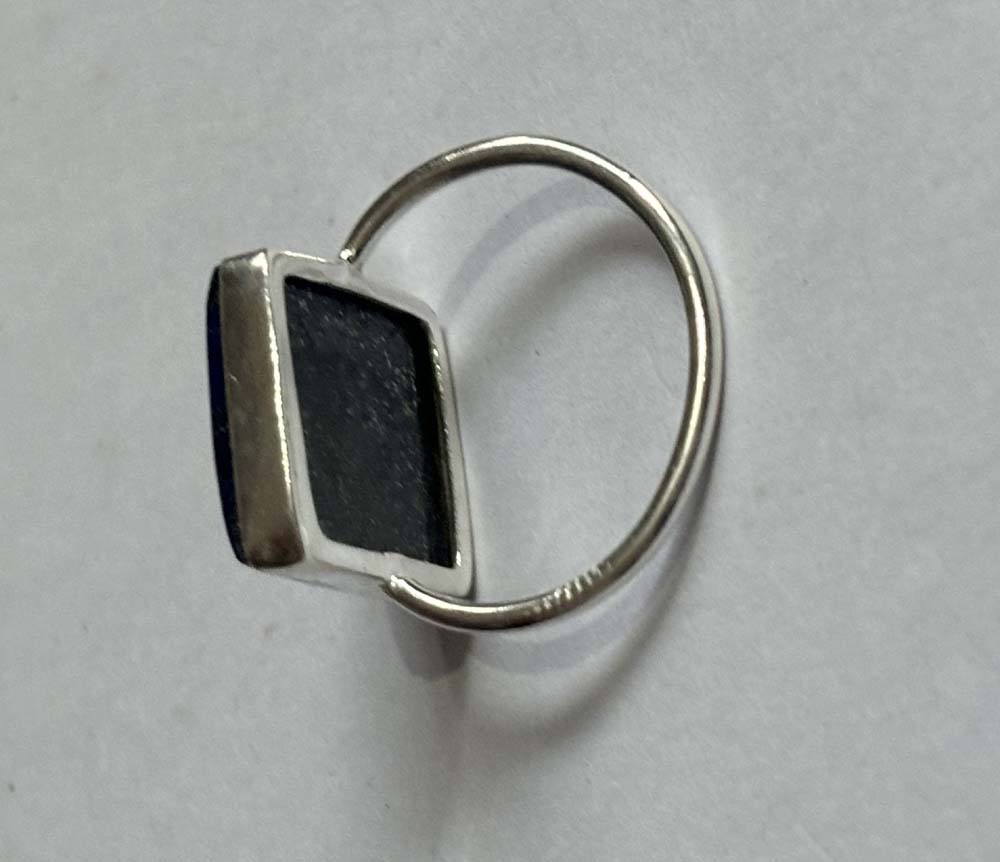 Crafted By Hand Sterling Silver Ring 8X10MM Square Shaped Lapis Lazuli Gemstone Bezel Setting For Anniversary Gift Women or Men Jewelry