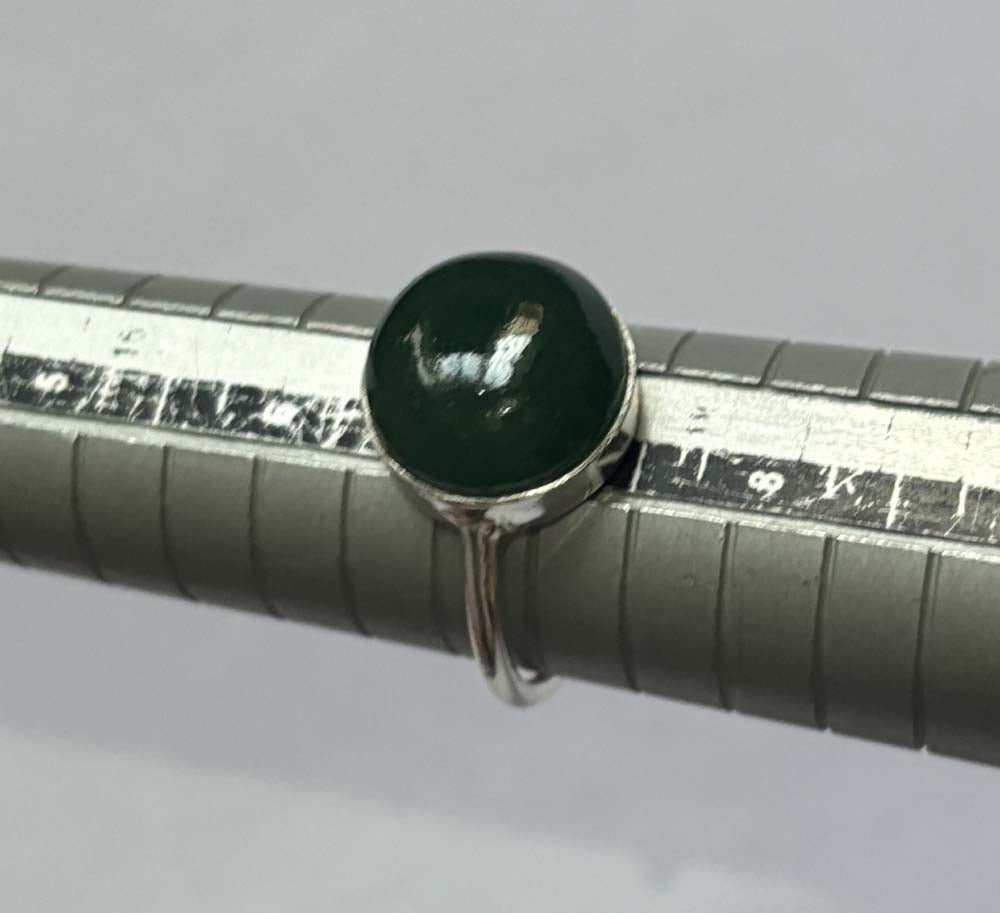 Crafted By Hand Sterling Silver Ring 10MM Round Shaped Green Onyx Gemstone Bezel Setting For Anniversary Gift Women or Men Jewelry