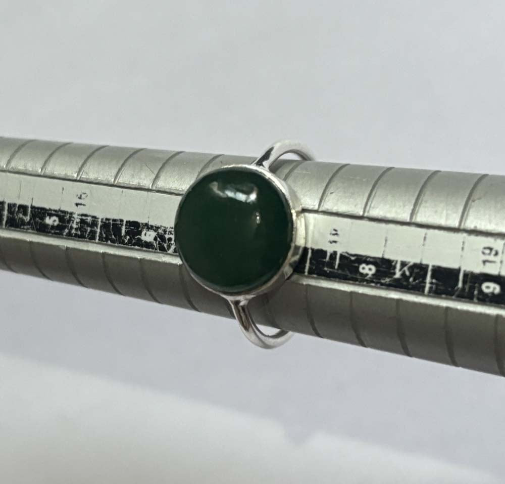 Crafted By Hand Sterling Silver Ring 10MM Round Shaped Green Onyx Gemstone Bezel Setting For Anniversary Gift Women or Men Jewelry