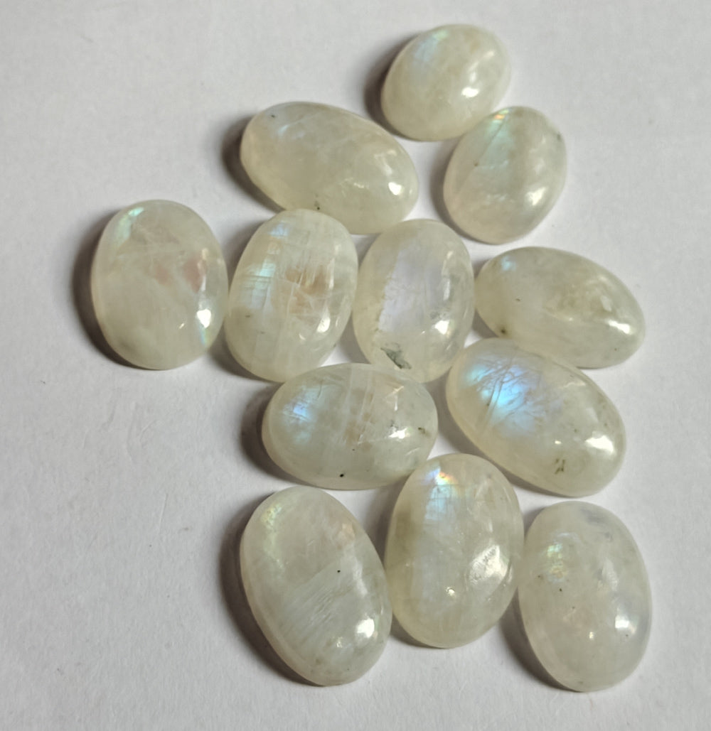 15To20MM Rainbow Moonstone Loose Gemstone Oval Shape Handmade Natural Stone Making For Jewelry