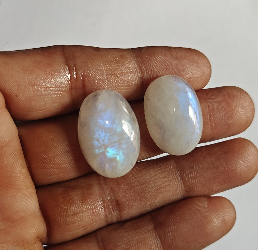 15To20MM Rainbow Moonstone Loose Gemstone Oval Shape Handmade Natural Stone Making For Jewelry