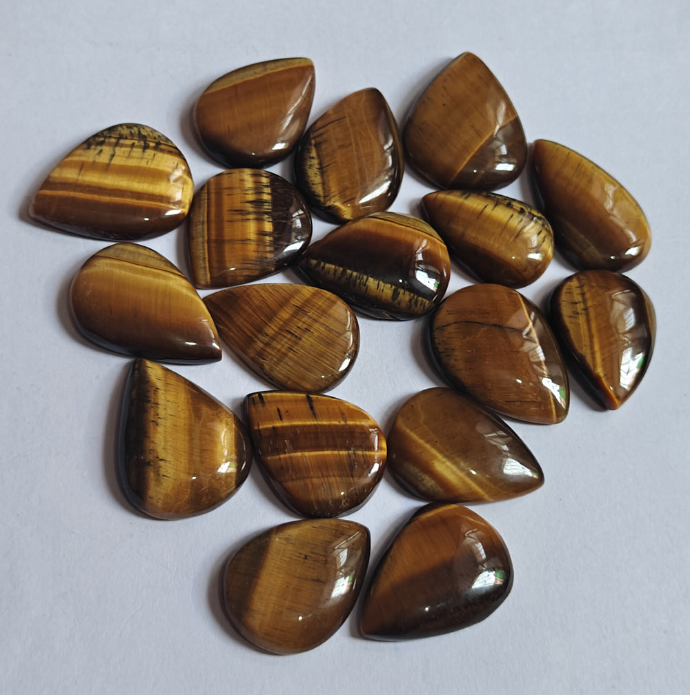Trendy 2025 20To25MM Tiger Eyes Loose Gemstone Pear Shape Handmade Natural Stone Making For Jewelry