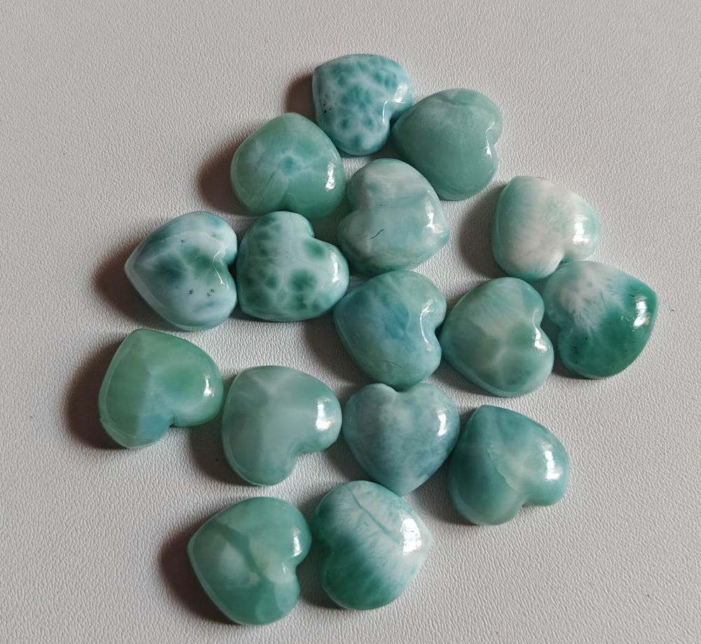 10MM Multiple Larimar Carving Loose Gemstone Heart Shape Handmade Natural Stone Used Making For Jewelry