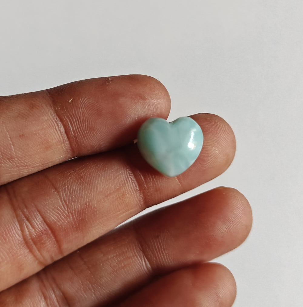 10MM Larimar Carving Loose Gemstone Heart Shape Handmade Natural Stone Used Making For Jewelry