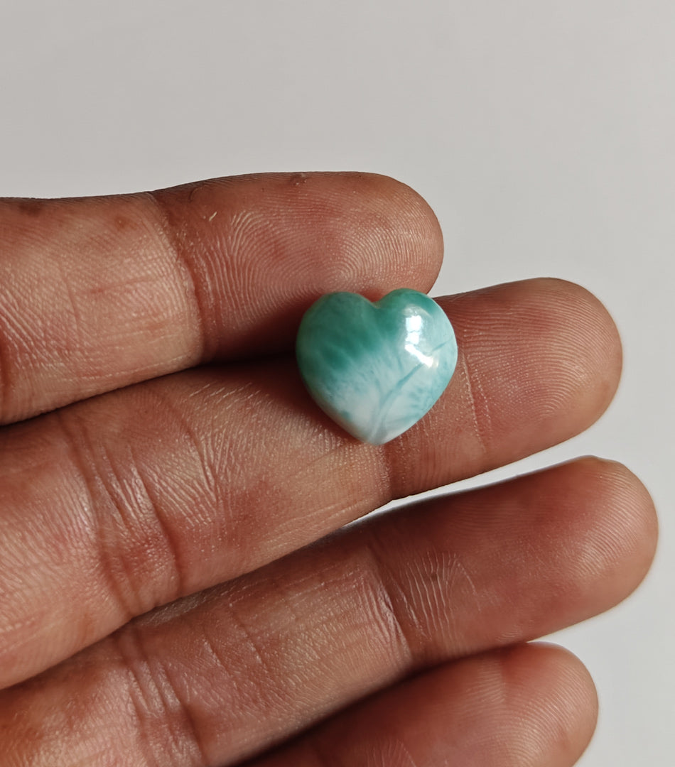 10MM Larimar Carving Loose Gemstone Heart Shape Handmade Natural Stone Used Making For Jewelry