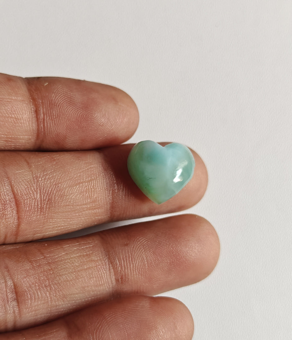 10MM Larimar Carving Loose Gemstone Heart Shape Handmade Natural Stone Used Making For Jewelry
