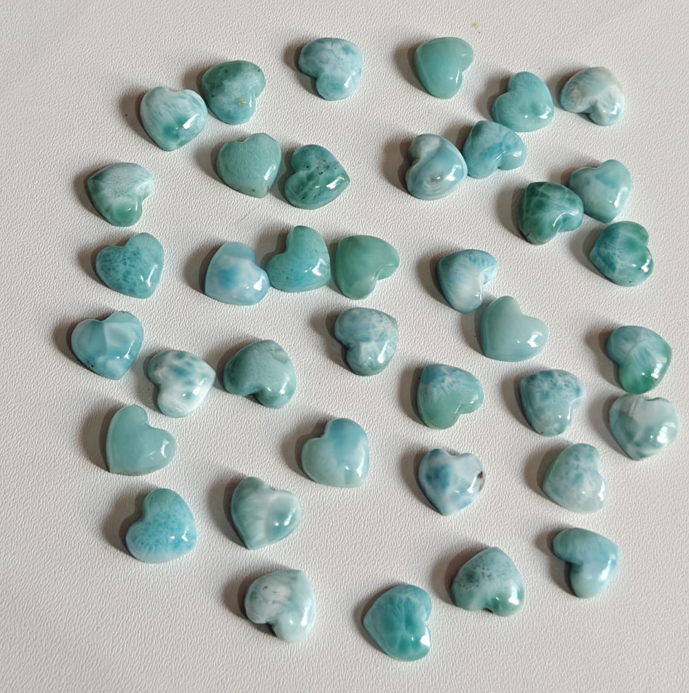10MM Multiple Larimar Carving Loose Gemstone Heart Shape Handmade Natural Stone Used Making For Jewelry