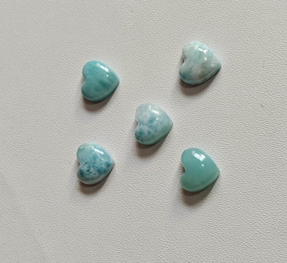 10MM Multiple Larimar Carving Loose Gemstone Heart Shape Handmade Natural Stone Used Making For Jewelry