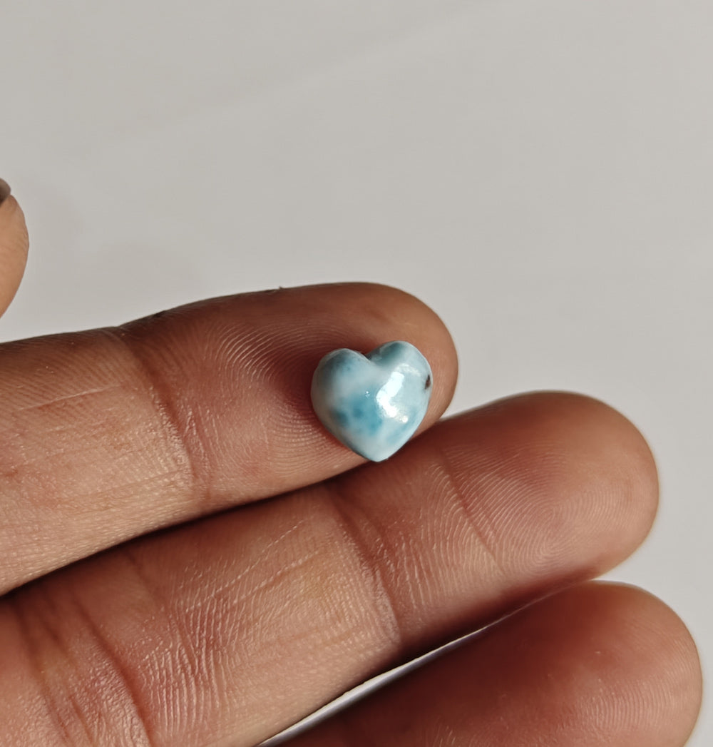 10MM Larimar Carving Loose Gemstone Heart Shape Handmade Natural Stone Used Making For Jewelry