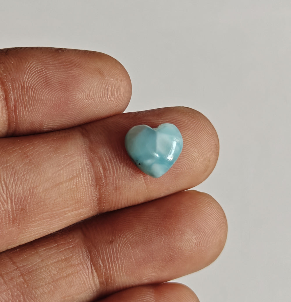 10MM Larimar Carving Loose Gemstone Heart Shape Handmade Natural Stone Used Making For Jewelry