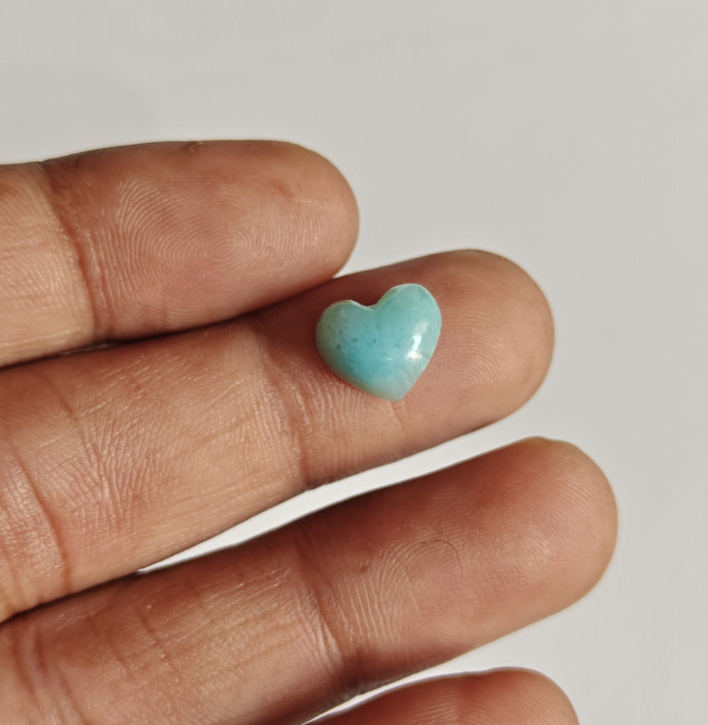 10MM Larimar Carving Loose Gemstone Heart Shape Handmade Natural Stone Used Making For Jewelry