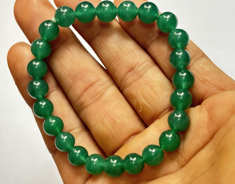 Trendy Handmade Adjustable Bracelet 8mm Green Onyx Natural Beads Gems Drilled Set Fashion Bracelet For Happy Birthday Gift's