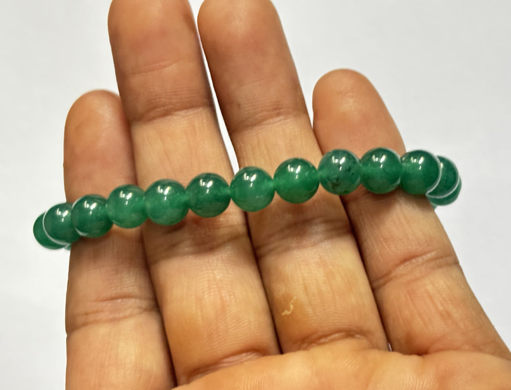 Trendy Handmade Adjustable Bracelet 8mm Green Onyx Natural Beads Gems Drilled Set Fashion Bracelet For Happy Birthday Gift's