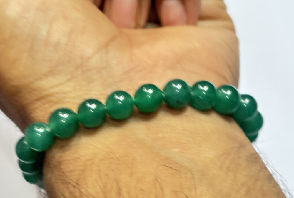 Trendy Handmade Adjustable Bracelet 8mm Green Onyx Natural Beads Gems Drilled Set Fashion Bracelet For Happy Birthday Gift's