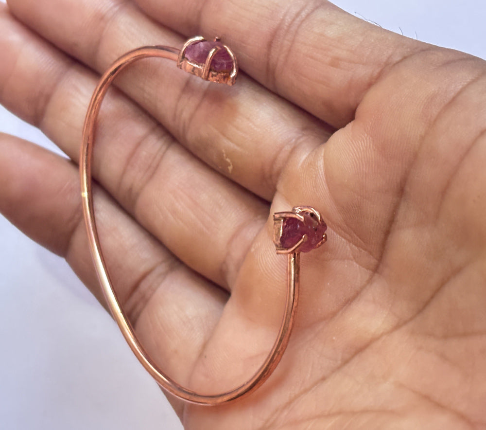 Adjustable Bangle 8To10mm Natural Amethyst Beads Gems Handmade Prong Set Fashion Bracelet For Happy Birthday Gift's