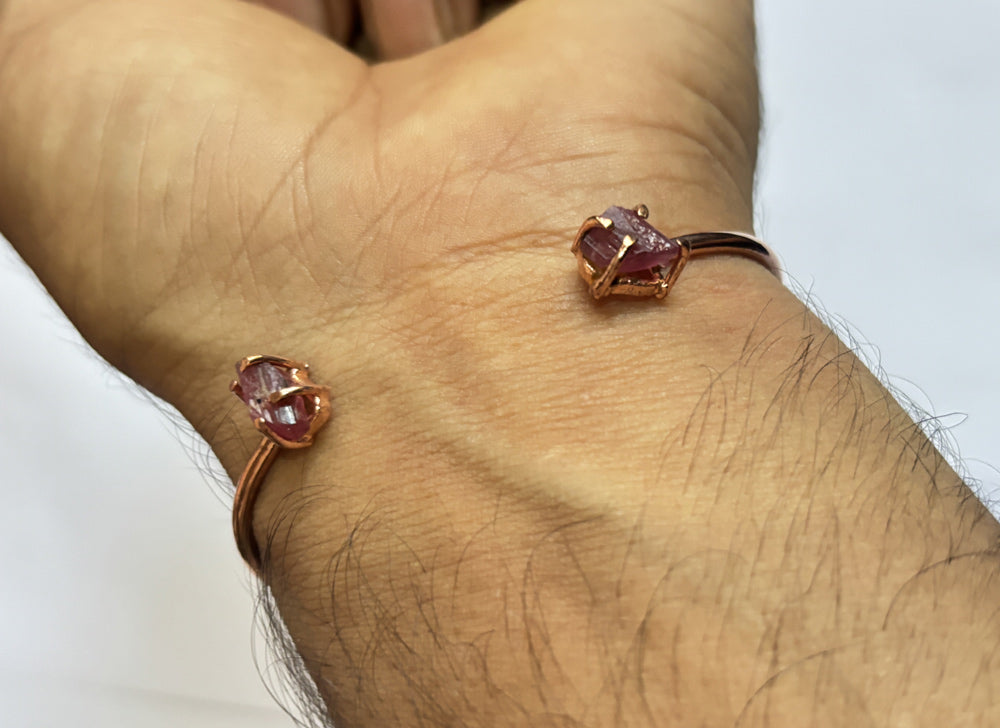 Adjustable Bangle 8To10mm Natural Amethyst Beads Gems Handmade Prong Set Fashion Bracelet For Happy Birthday Gift's