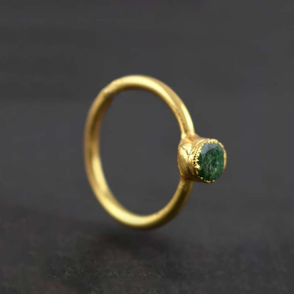 Handmade Brass Ring 8MM Round Shape Kunzite Gemstone Bezel Set Ring For Happy Birthday Gift For Women (Copy)