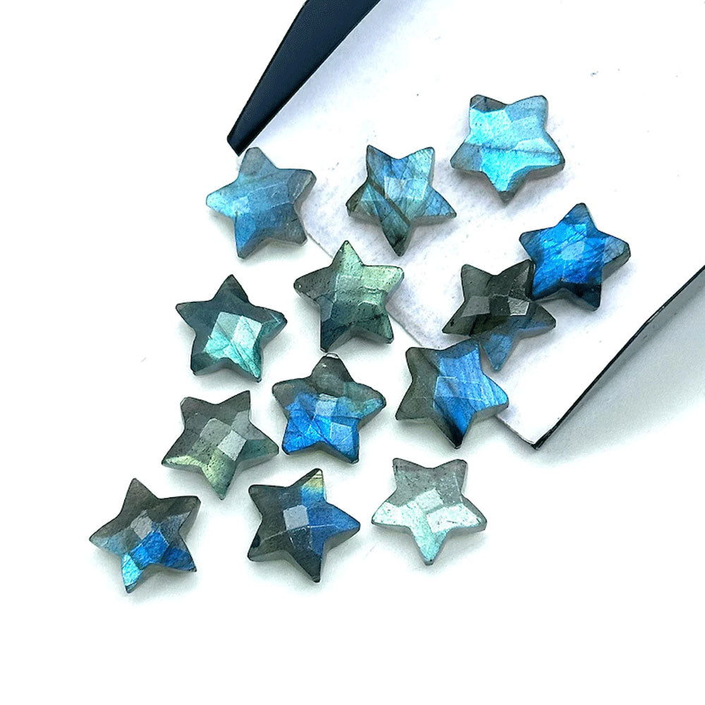 Handmade Carving Gemstone Star Shape 12MM Labradorite Natural Carving Stone For Used Making Jewelry