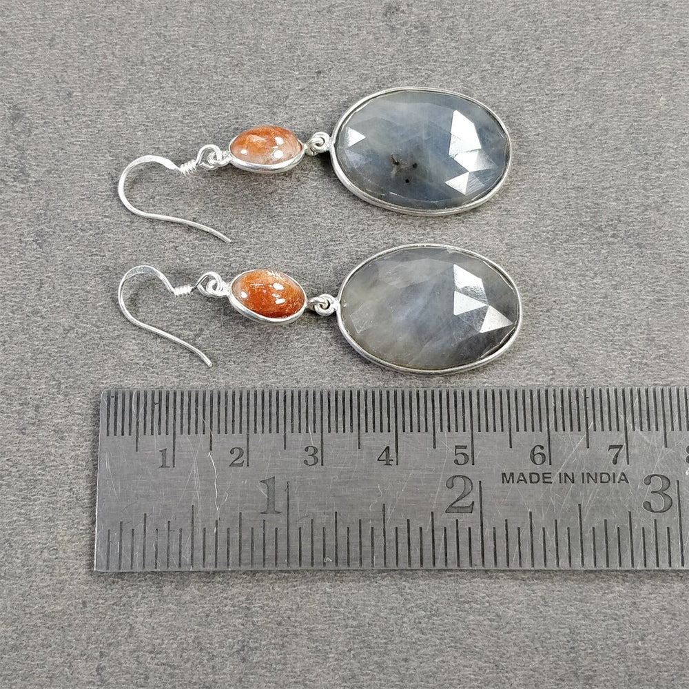 Gold Gems 5MM With 10MM Approx Oval Shape Blue Sapphire Gems Dangle Pair Earring For Her