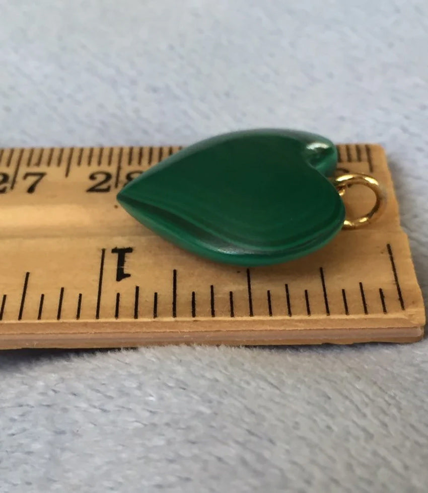 20MM Heart Shape Pendant Malachite Gemstone Pendant 925 Sterling Silver Drilled Set  Anniversary Gift's Women and girl Jewelry For Her