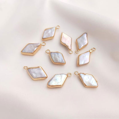 Trendy 2025 Kite Shape 8mm Crafted By Hand 925 Sterling Silver Pendant Jewelry White Pearl Gemstone Pendant Bezel Setting For Anniversary Gift's Women or Men Jewelry For Her