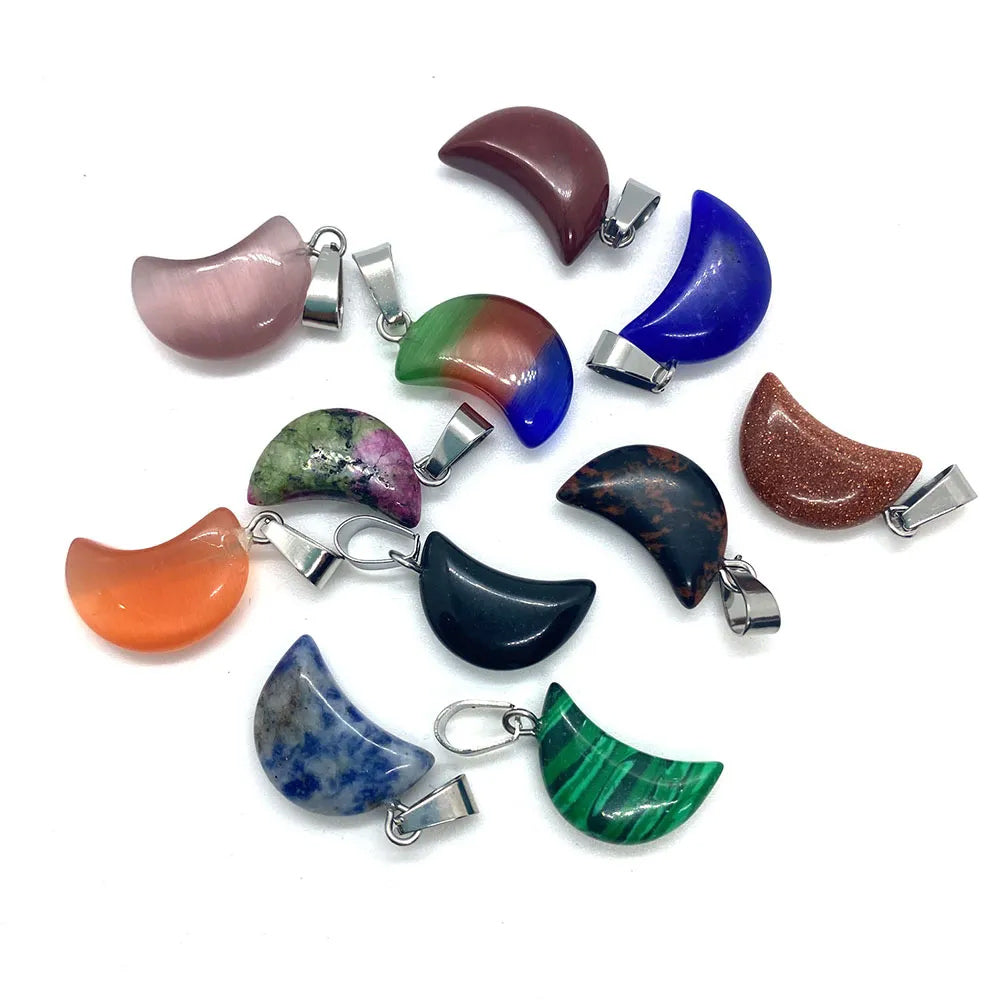 10mm Banana Shape Multi Color Gems Pendant 925 Sterling Silver Pendant Drilled Set Anniversary Gift's Women and girl Jewelry For Her