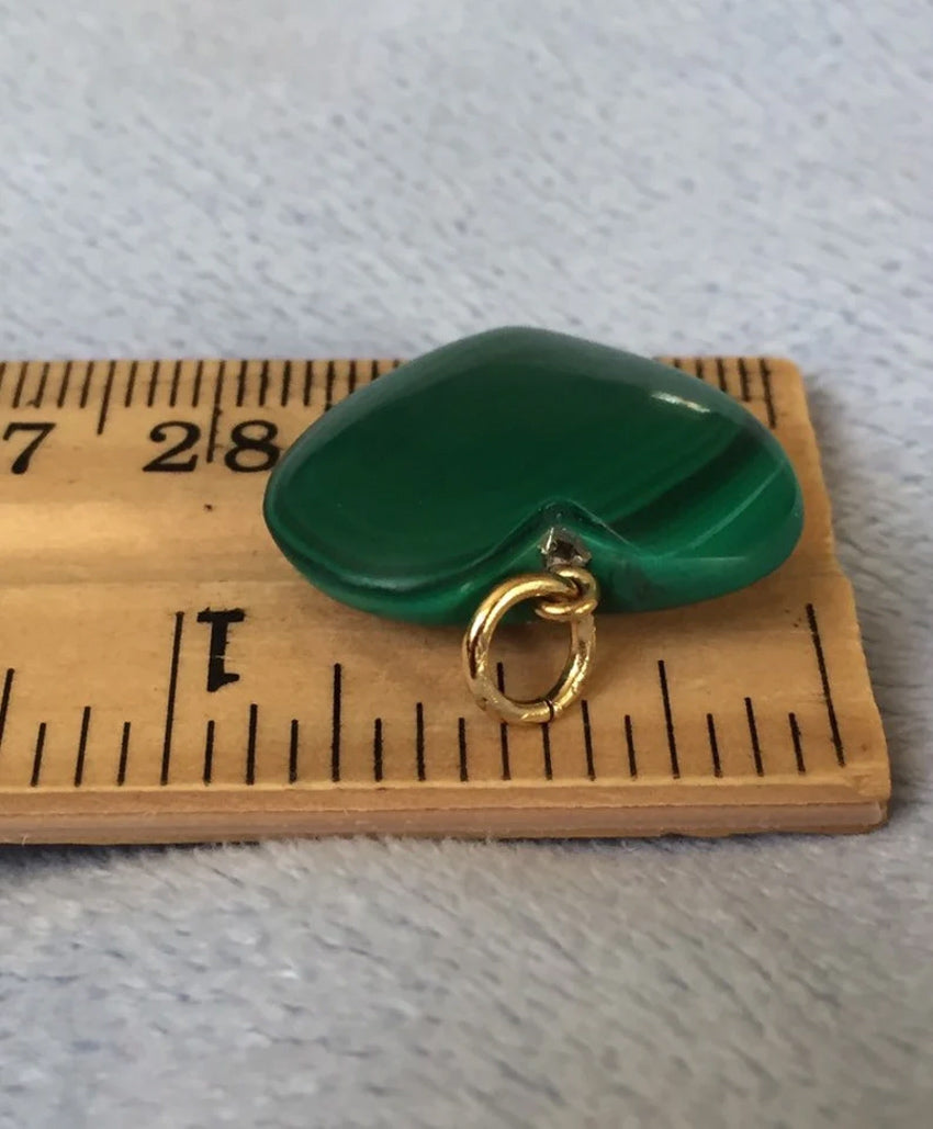 20MM Heart Shape Pendant Malachite Gemstone Pendant 925 Sterling Silver Drilled Set  Anniversary Gift's Women and girl Jewelry For Her