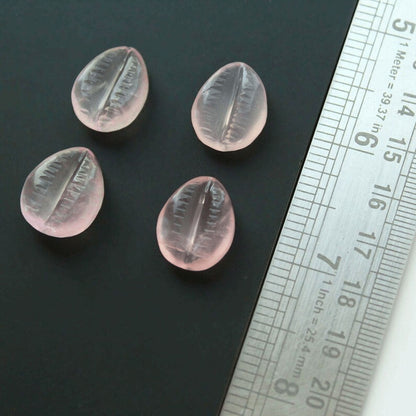 Handmade Carving Gemstone Cowrie Shape 12X15MM Rose Quartz Natural Carving Stone For Used Making Jewelry