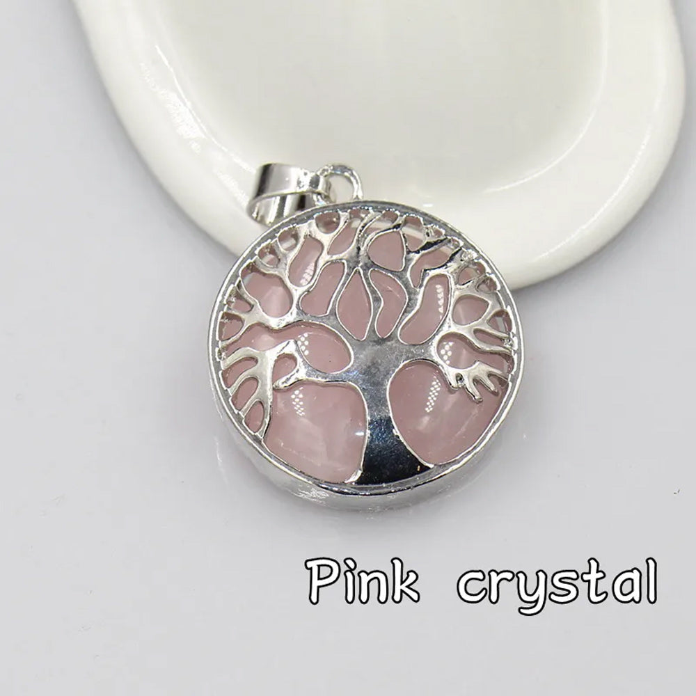 Tree Shape 925 Sterling Silver With Multi Color 12mm Gemstone Pendant Bezel Set Pendant Anniversary Gift's Women and girl Jewelry For Her